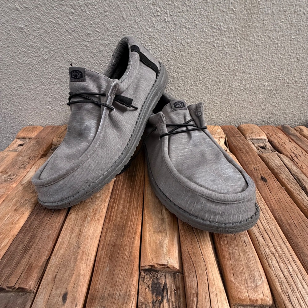 Hey Dude Wally Stretch Fleece Size M12 Lava Stone Grey Slip On Loafers 40494-0XF